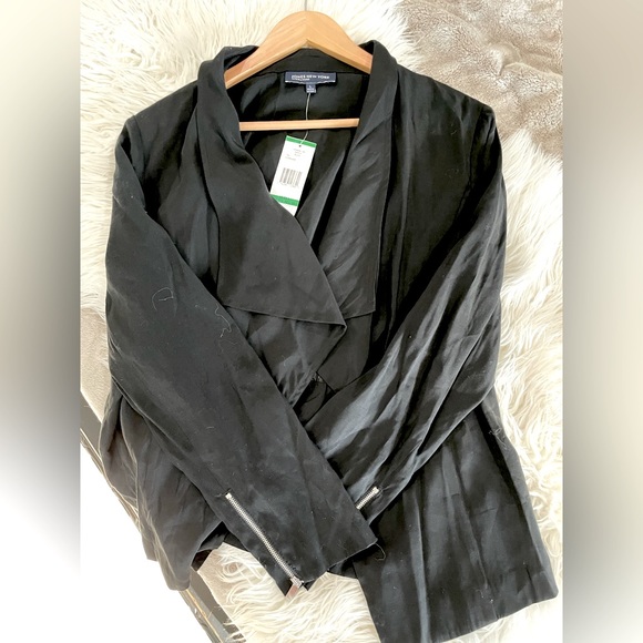 Jones NY Signature Light Black Blazer/Jacket w/Zipper Accents - NWT - Picture 1 of 11